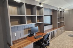 Media Console with Combo Desk and Solid Walnut Surface